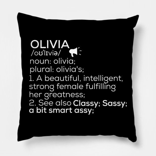 Olivia Name Definition Olivia Female Name Pillow by TeeLogic