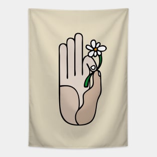 Vitarka Mudra With Flower Tapestry