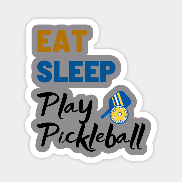 Pickleball Shirt, Eat Sleep Play Shirt, Sport TShirt, Funny T-Shirt, Wiffle Ball, Gift or Present, Tennis Tee Magnet by Coffee Conceptions