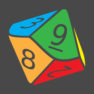 d10 Dice RPG Shirt | Multi Color Design T-Shirt