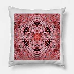 floral fantasy pattern and designs in shades of pink and red Pillow