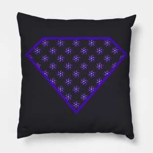 Yin Yang Diamond Design - Purple Color with a Ball Effect Pattern Pillow