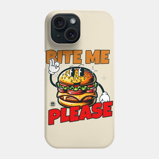 Bite Me Please Burger Lover Phone Case by Odetee