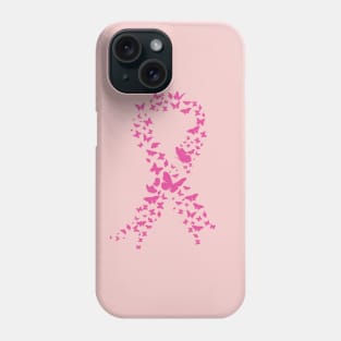 Pink Butterfly Ribbon Cancer Awareness Phone Case