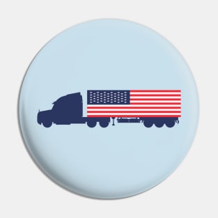 American Flag USA Semi Truck Pin