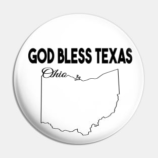 God Bless Texas Ohio Pin