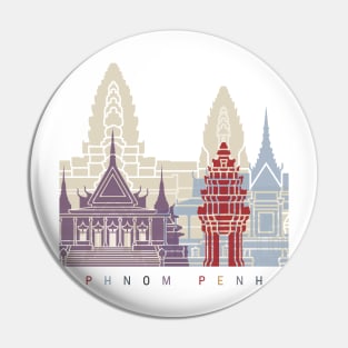 Phnom Penh skyline poster Pin