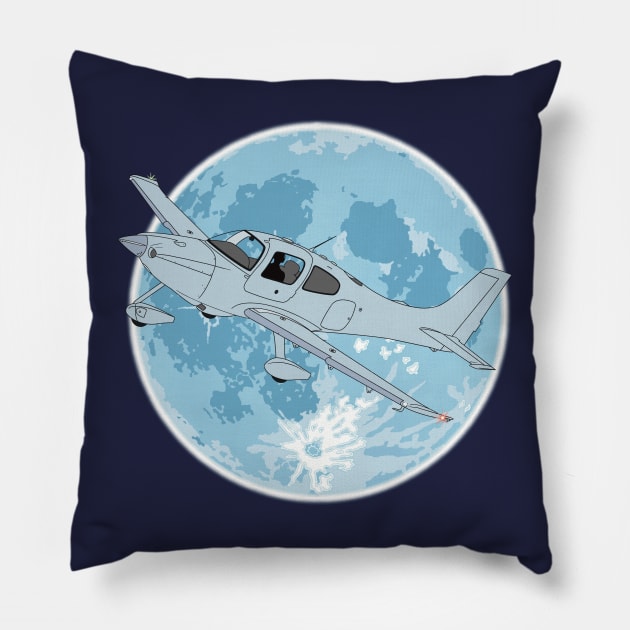 Cirrus Sr22 Moonlight Pillow by Kassi Skye