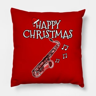 Christmas Saxophone Saxophonist Woodwind Teacher Xmas 2022 Pillow