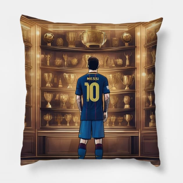 Messi Champion Trophy Cabinet Special Edition World Cup Pillow by The GOAT Store