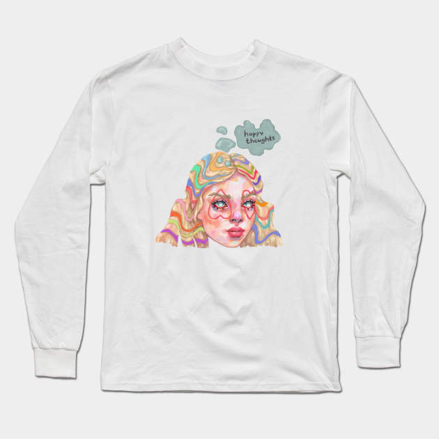 Happy thoughts - Trippy Design - Long Sleeve T-Shirt