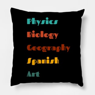 subject labels Pillow