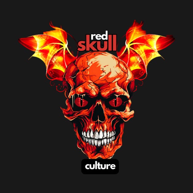 Red Skull Culture, Festival t-shirt, Unisex t-shirt, tees, men's t-shirt, women's t-shirt, summer t-shirt, trendy t-shirt, tees with wings by Clinsh Online 