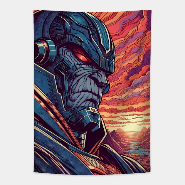 Conquer the Cosmos with Darkseid: Legendary Art and Overlord Designs Await! Tapestry by insaneLEDP