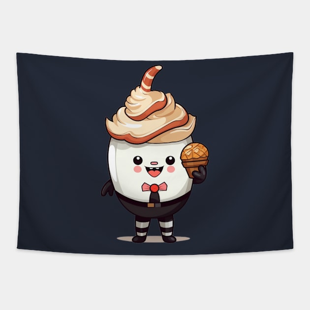 kawaii ice cream cone junk food T-Shirt cute  funny Tapestry by nonagobich