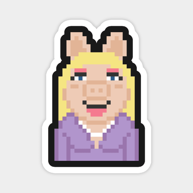 Miss Piggy The Muppets Pixel Character Magnet by Rebus28