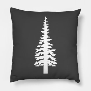 Retro Pixel Tree - White Version Pillow