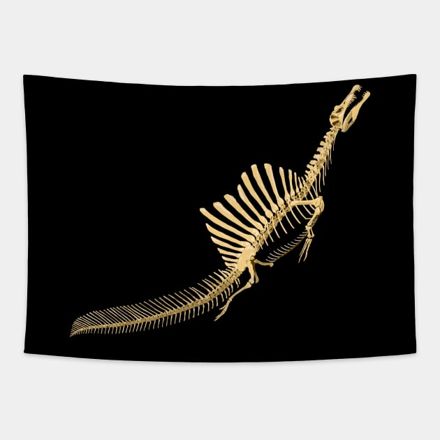 Spinosaurus Aegyptiacus (skeleton surfacing) Tapestry by NikSwiftDraws