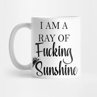 I’m A Ray Of Fucking Sunshine Glass Cup With Wood Lid and Straw, Adult