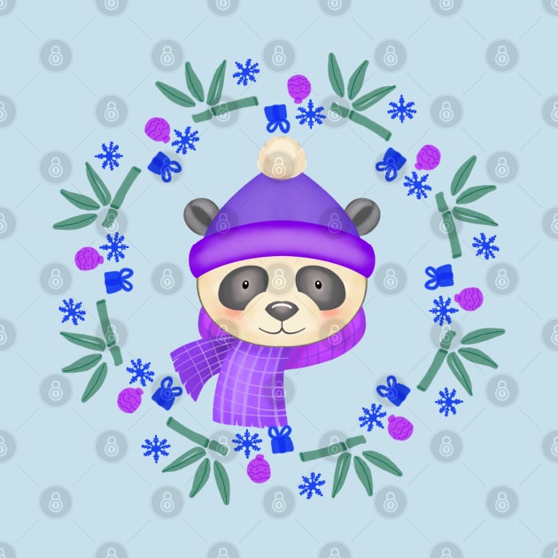 Christmas Panda Wreath by i am Cuta