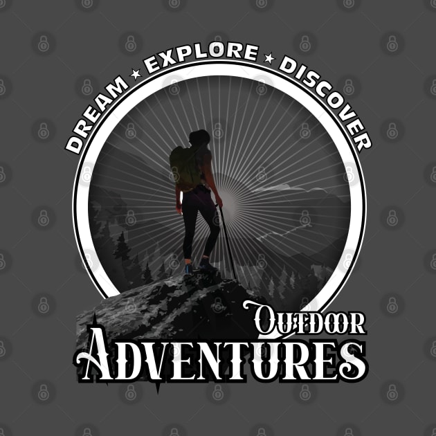 Outdoor Adventures - Hiking Monochrome 001 by G-Design