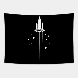 Hodl Rocket with Diamonds Tapestry