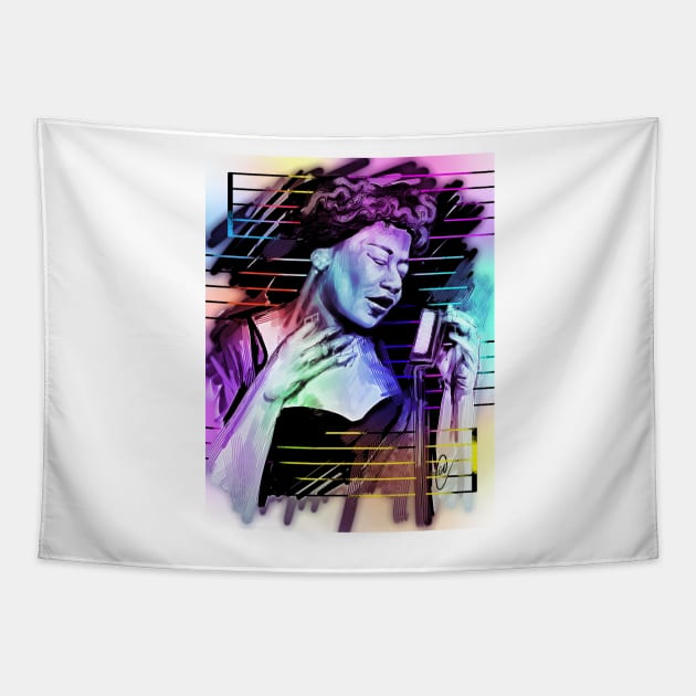 Ella Fitzgerald - digital painting Tapestry by dangerbeforeyou