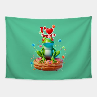 Frog with Donuts Tapestry