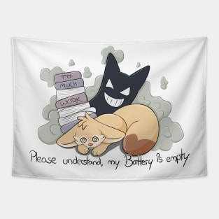 Low Battery Fennec Fox Tapestry