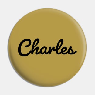 Charles Cursive Script Typography Black Text Pin