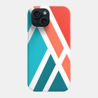 Modern geometric pattern blue orange Phone Case