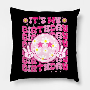 It's My Birthday Women Teens Girls Kid Bday Flower Groovy Pillow