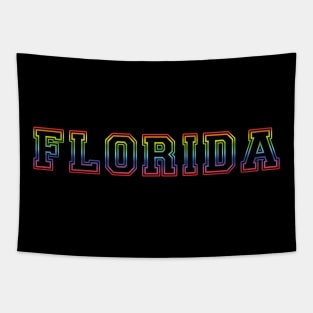 Florida Pride Rainbow Black Tapestry