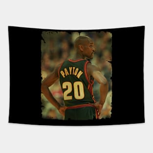 Gary Payton - Vintage Design Of Basketball Tapestry