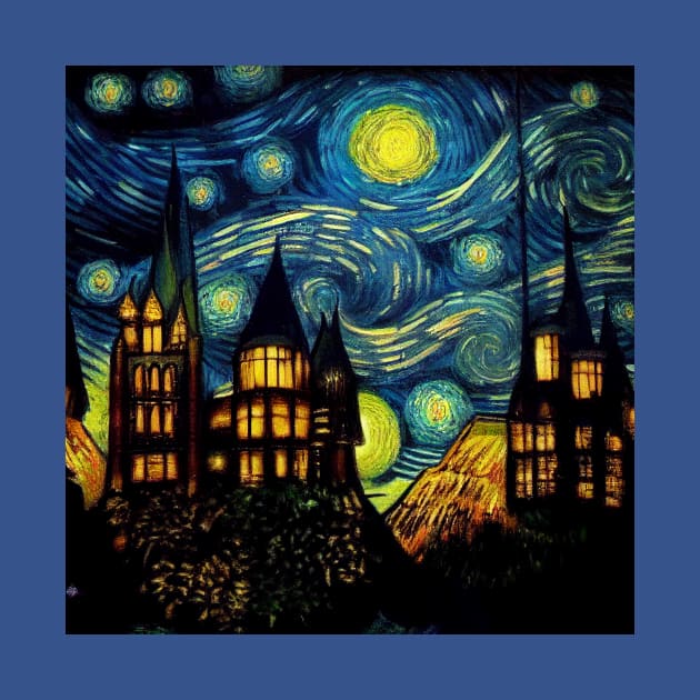 Starry Night Wizarding School Van Gogh by Grassroots Green