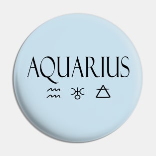 Aquarius Glyph Planet Element Pin