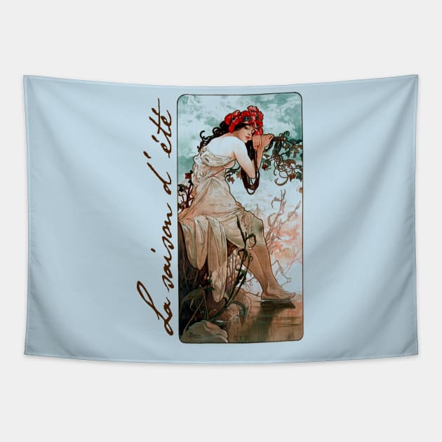 The Summer Season - Mucha Tapestry by Pandora's Tees