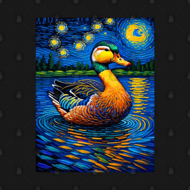 Duck in starry night by FUN GOGH