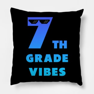 Seventh grade vibes blue Pillow