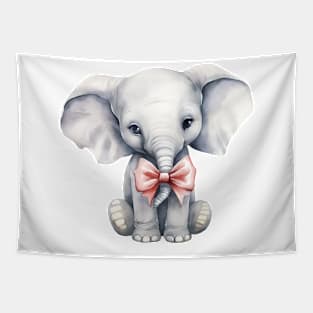 African Elephant Wearing Bow Tapestry