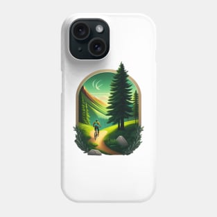 mountain bike forest trail Phone Case