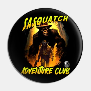 Sasquatch Adventure Club Bigfoot Explorer Action Movie Poster Pin