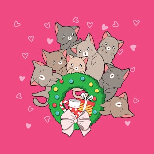 kawaii cats loving christmas T-Shirt