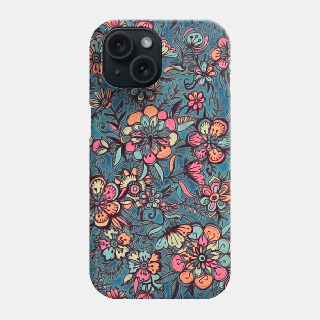 Sweet Spring Floral - soft indigo & candy pastels Phone Case by micklyn