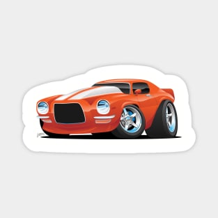 Classic Seventies Muscle Car Cartoon Magnet