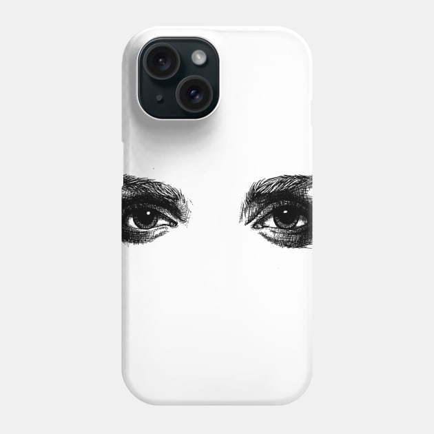 Pen and Ink Eyes Phone Case by BjorksBrushworks