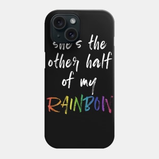 Lesbian Pride Shes The Other Half Rainbow Matching Couples Phone Case