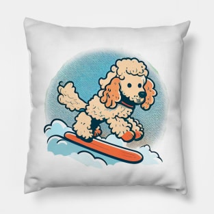 Plant a Tree with Every Wear - Poodle Snowboarding Design Pillow