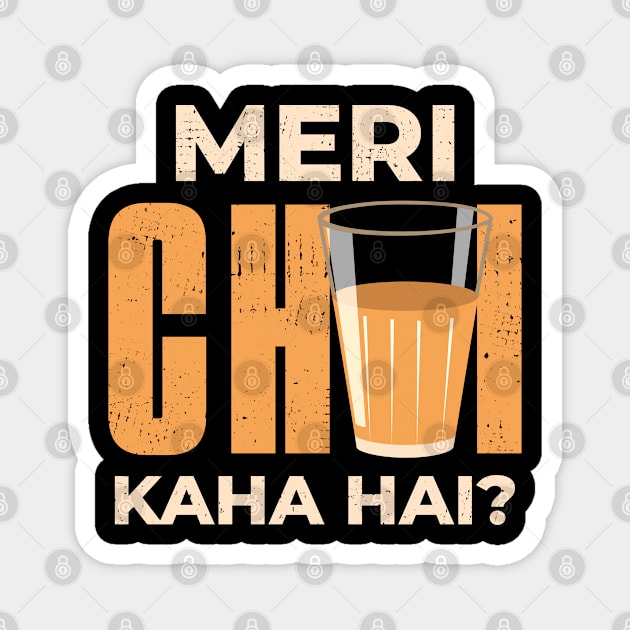 Funny Chai Hindi Quote Magnet by TheVintageChaosCo.