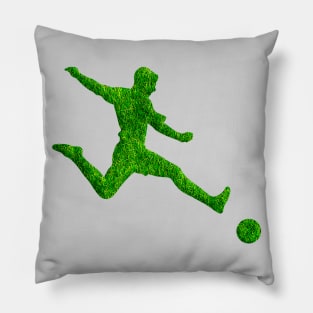 Men soccer player grass Pillow